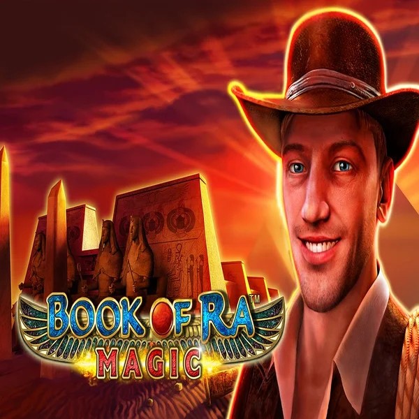 Book of Ra Magic slot logo by Greentube at Lucky Twice Casino